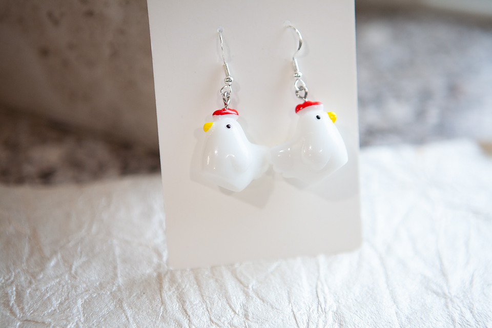 Chicken Earrings