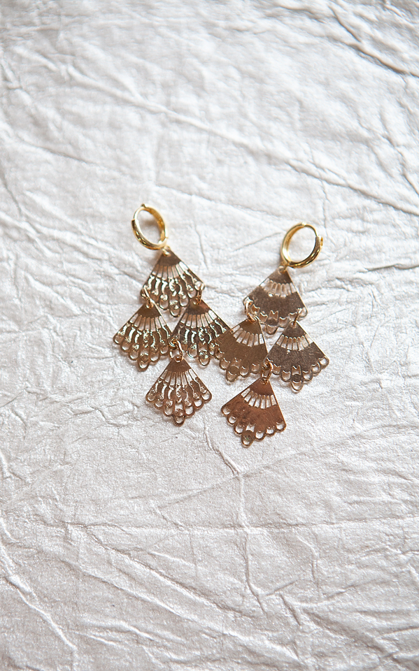 Gold Fan Earrings