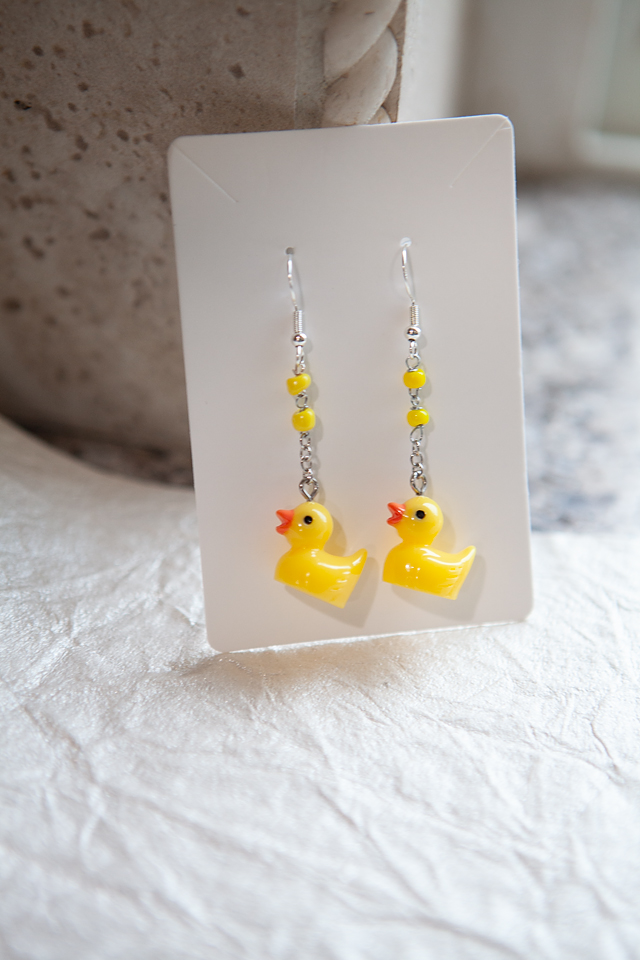 Long Rubber Duck Earrings