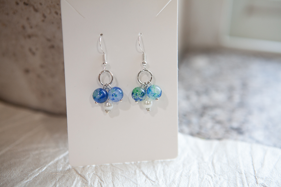 Blue/Green Tie Dye Earrings