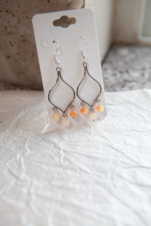 Orange Filigree Earrings