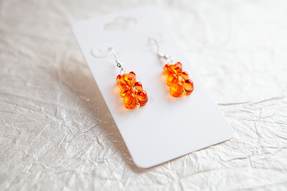 Orange Gummy Bear Earrings