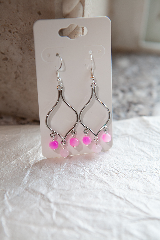 Pink Filigree Earrings