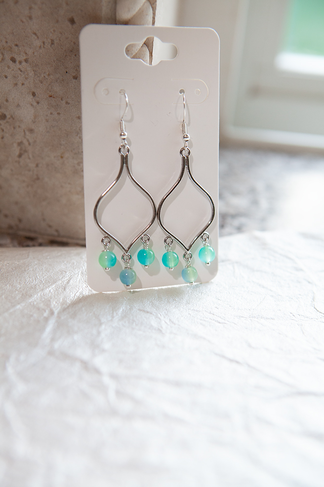 Teal Filigree Earrings