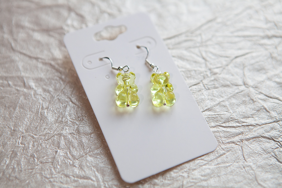 Yellow Gummy Bear Earrings