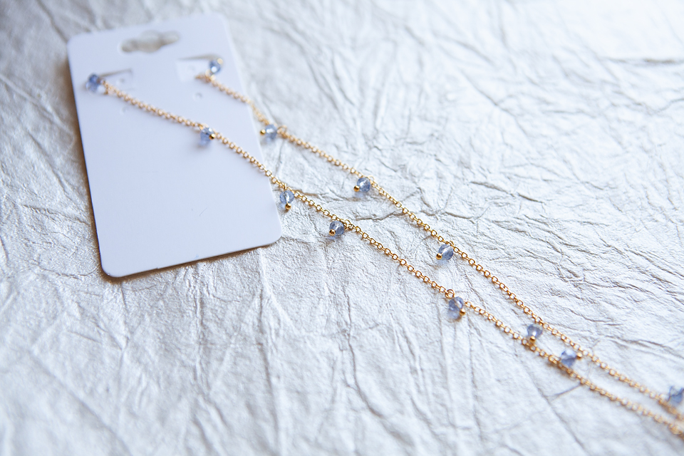 Dainty Blue Beaded Necklace