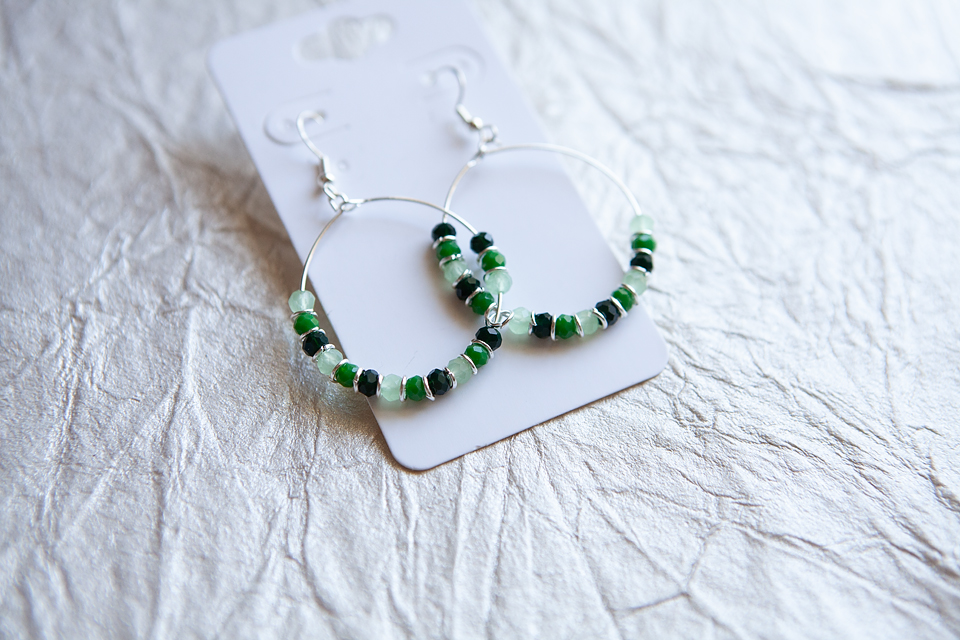 Green Gradient Hoop Earrings