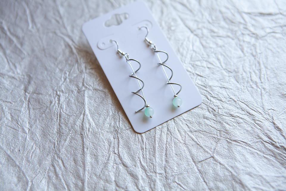 Spiral Aqua Earrings